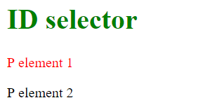 ID selector example code result